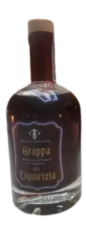 Bottiglia Grappa di Moscato di Scanzo aromatizzata alla liquirizia Bottiglia Grappa di Moscato di Scanzo aromatizzata alla liquirizia